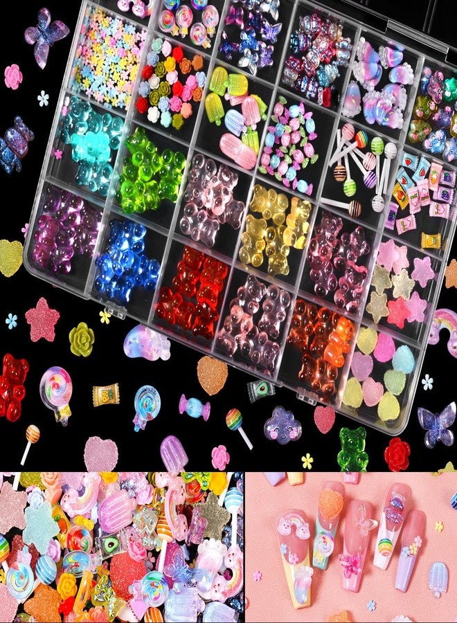 MAJOR DIJIT 3D Mix Assorted Color Nail Charms Acrylic Multi Cute Nail Art Charms Hollow Candy Jewelry Nail Supplies for Nail Art Design DIY Crafts Accessories (Nail Rainbow) - Image 5